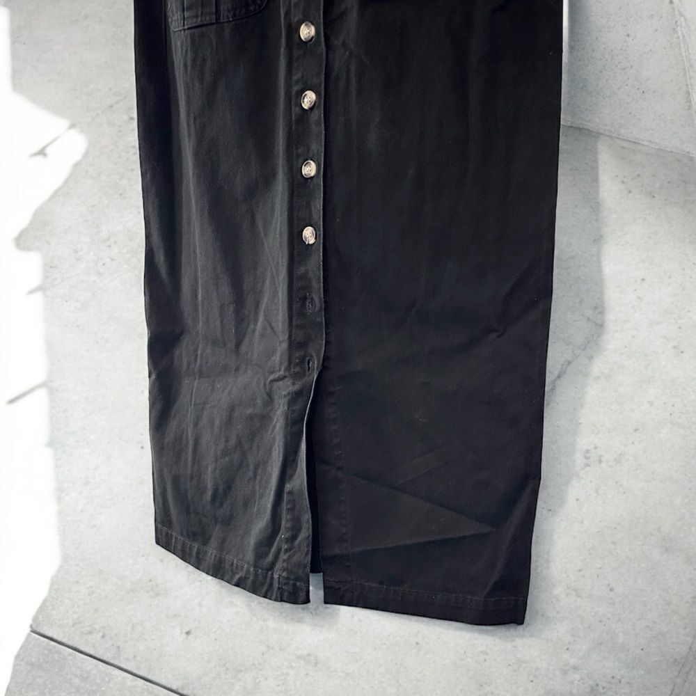 Vintage 90’s Black Denim Sleeveless Button Down Maxi Dress Size 6 Y2K - Picture 6 of 7
